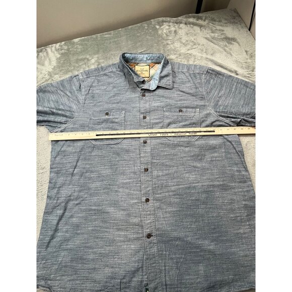 Outdoor Life Mens XXL Blue Chambray Short Sleeve Button Shirt Recycled materials - Picture 4 of 8